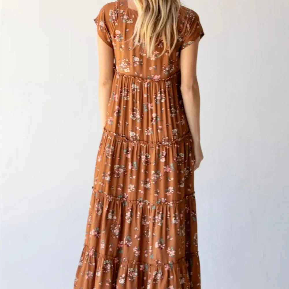 NATURAL LIFE Floral Brown Maxi Dress - Picture 8 of 8